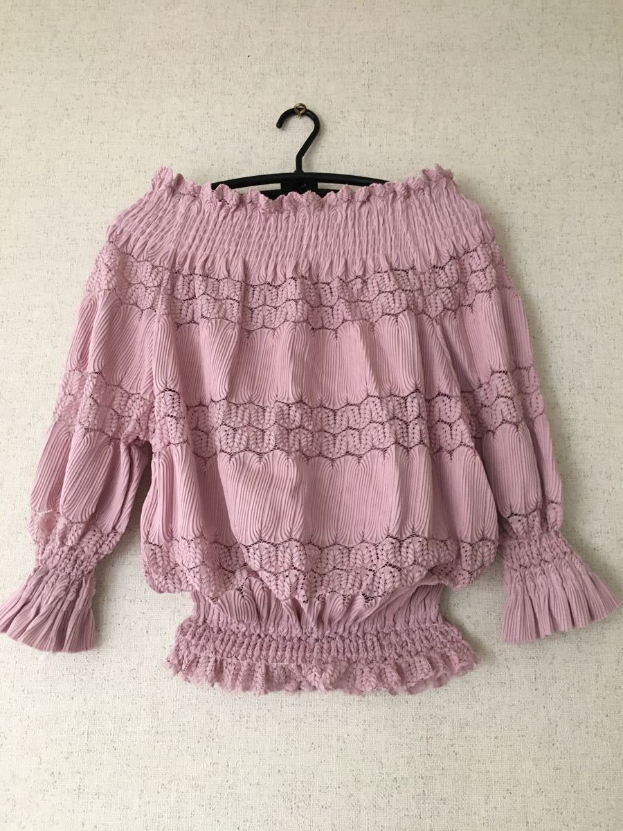 Paypayフリマ ストレッチレーストップス くすみピンク Paypayフリマ ストレッチレーストップス くすみピンク