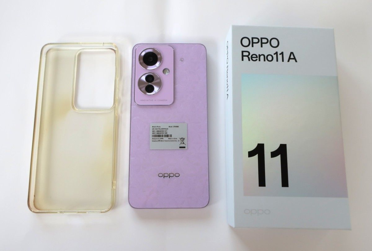 OPPO Reno11 A コーラルパーブル 本体(箱・ スマホケース付き) OPPO Reno11 A コーラルパープル SIMフリー版 ケースと箱付き