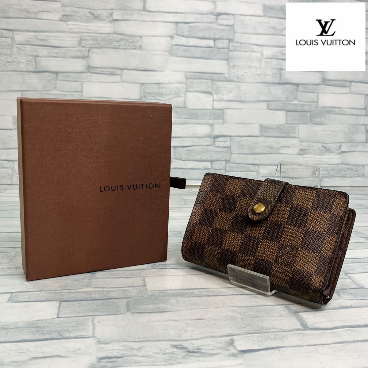 60美品 LOUIS VUITTON ルイヴィトン ダミエ 二つ折り財布 がま口 極美品 60 LOUIS VUITTON ルイヴィトン 二つ折り財布 がま口