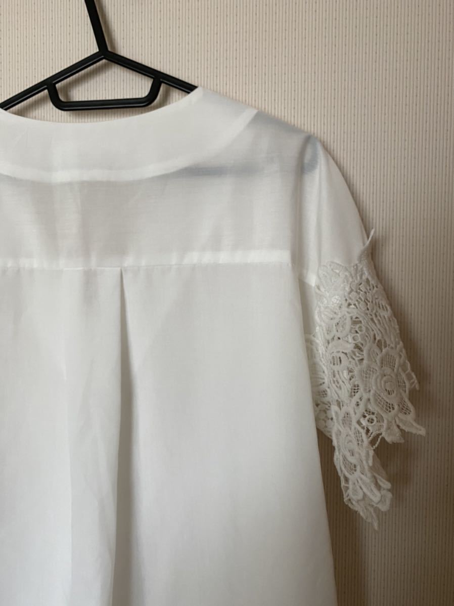  beautiful goods * E hyphen world gallery PEACE cotton loan blouse * sleeve race 