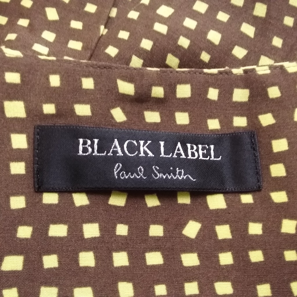 【人気】Paul Smith BLACK LABEL/ポールスミス ブラックレーベル シルク混 総柄フレアスカート ブラウン×イエロー系 サイズ42/8031_画像6