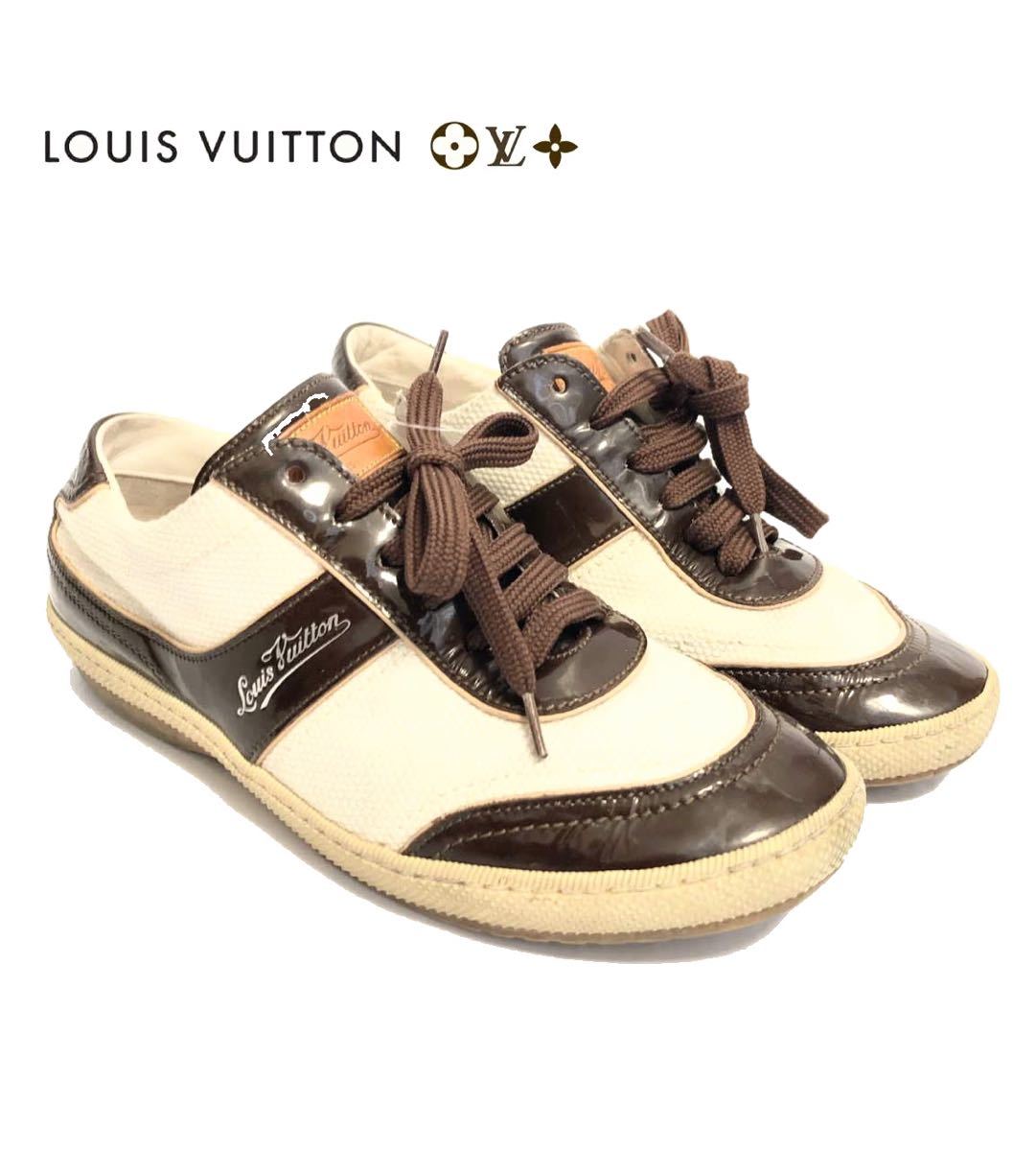 激安Louis Vuitton ルイヴィトン　スニーカ　36 約23.cm 白　シューズ　ヴィトン靴　レザー　キャンバス　エナメル