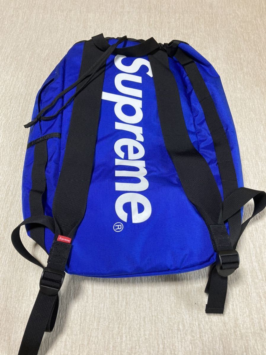 送料込み 希少 Supreme Backpack ブルー 美中古 バックパック CORDURA BOX LOGO_画像1