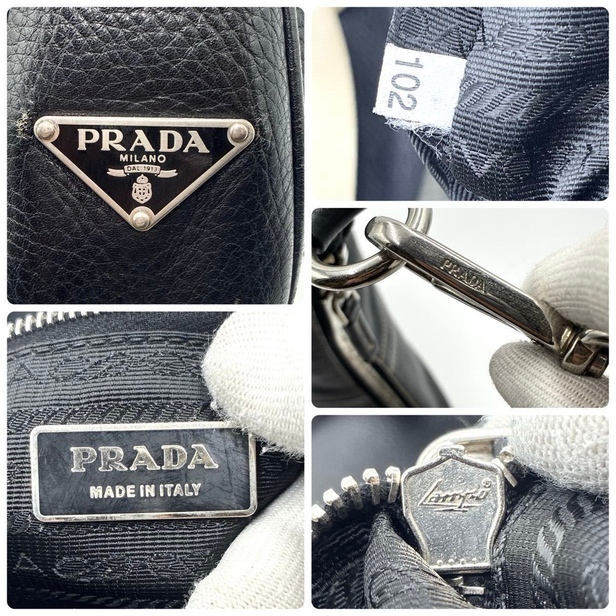 プラダ PRADA レザー ラージバッグ ハーフムーン 正規品 正規品 プラダ ショルダーバッグ 三角ロゴ 斜め掛け オール