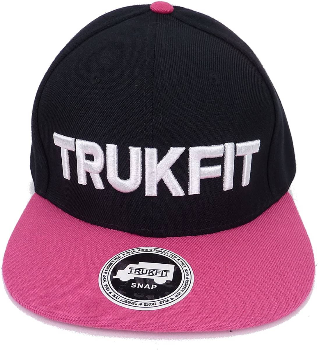 Trukfit トラックフィット ブランドロゴ スナップバックキャップ フリーサイズ （ブラック×ピンク）[並行輸入品]_画像2