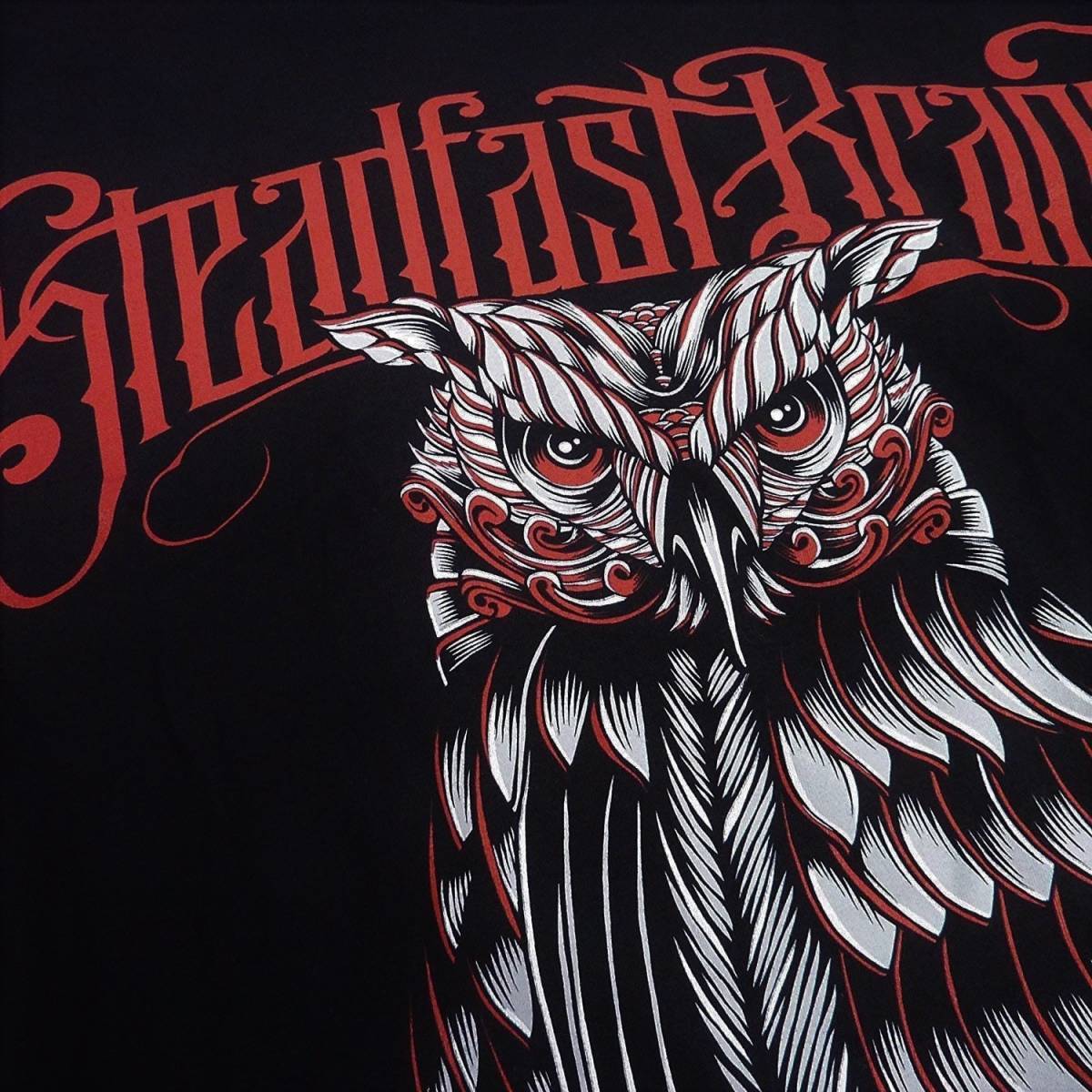 Steadfast brand ステッドファストブランド Perched Owl tattooデザインプリント Tシャツ （ブラック） (M) [並行輸入品]_画像4