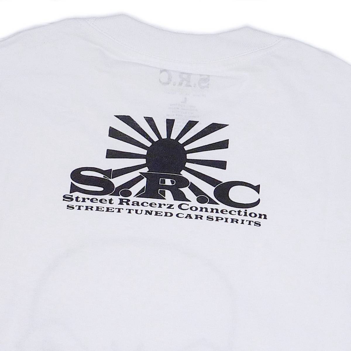 S.R.C エスアールシー JDM SPIRIT ドクロロゴ 半袖 Tシャツ（ホワイト）(L) [並行輸入品]