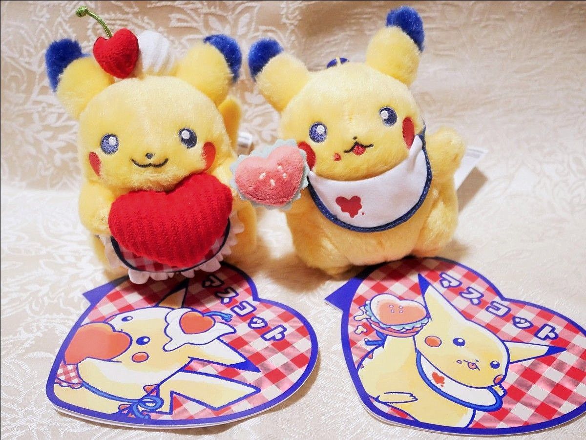 ピカチュウ ダイナー マスコットセット ポケモンセンター】ピカチュウダイナー マスコット ハート