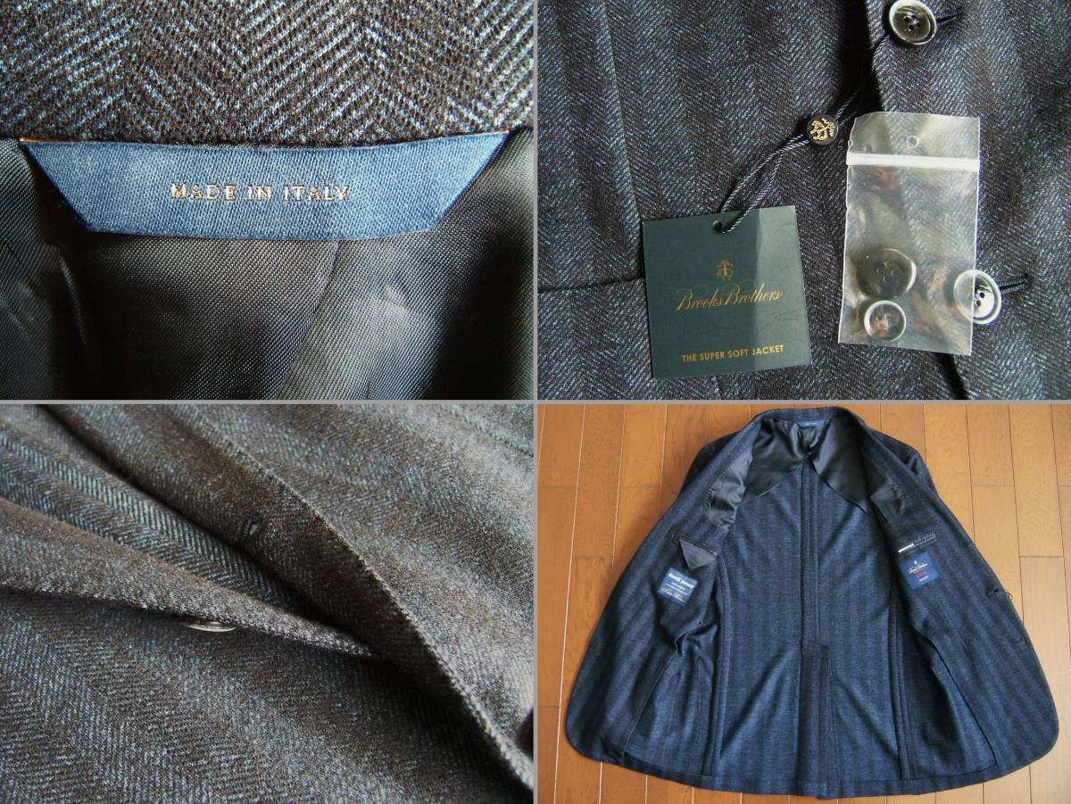 ブルックスブラザーズ BROOKS BROTHERS 1818 REGENT イタリア製 ウールジャケット テーラードジャケット dondi jersey 段返り3つ釦 毛綿混_画像9