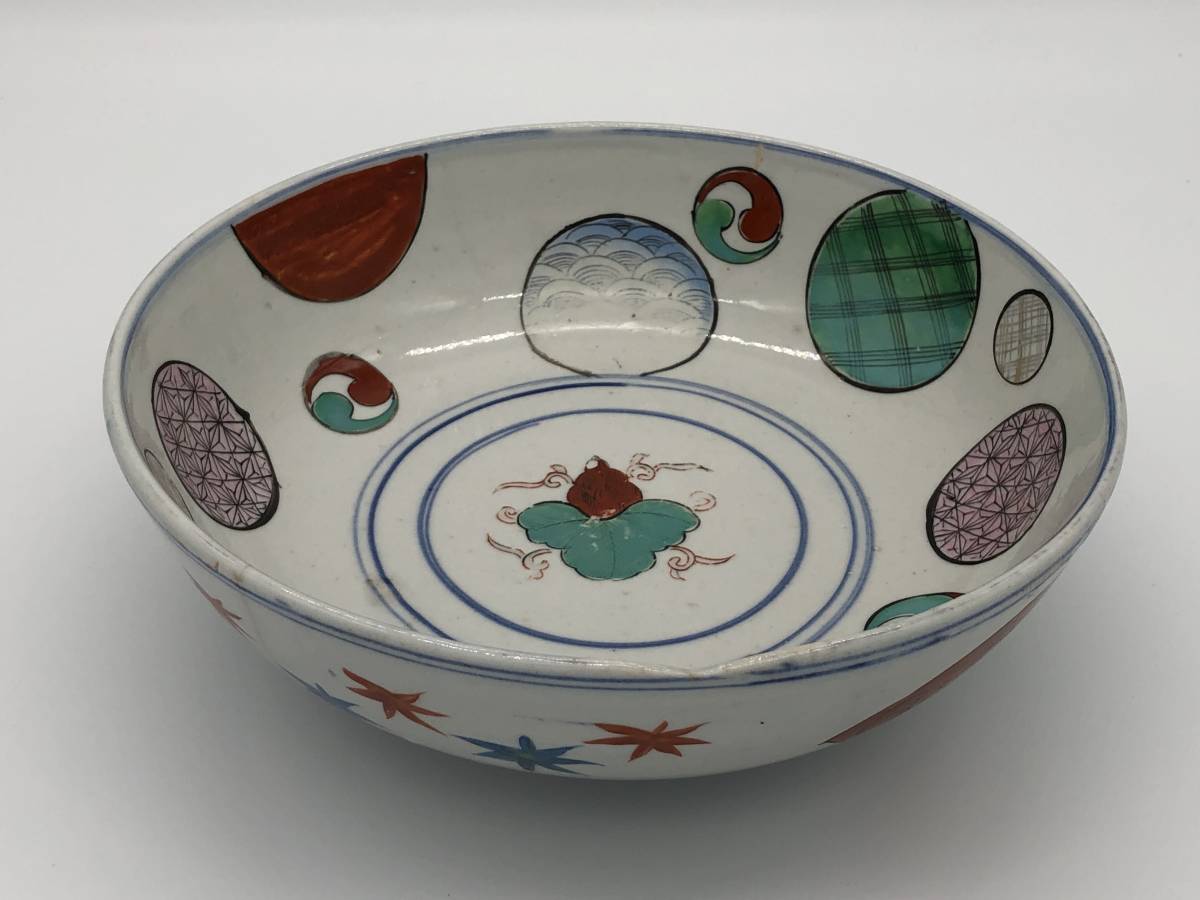 古九谷様式五彩手色絵鉢】 骨董K0705E | JChere雅虎拍卖代购