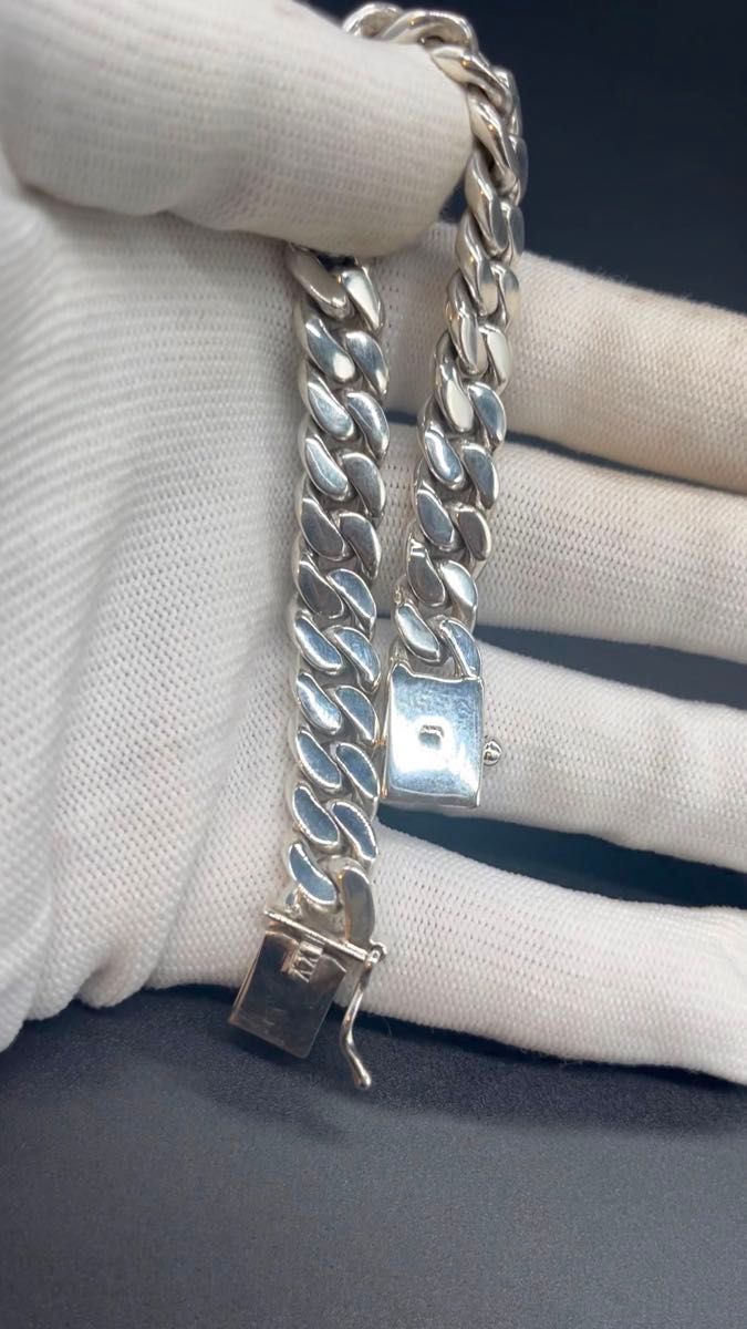 シルバー925 マイアミキューバンチェーン ブレスレット 喜平ブレスレット 925刻印 スターリングシルバー 喜平チェーン