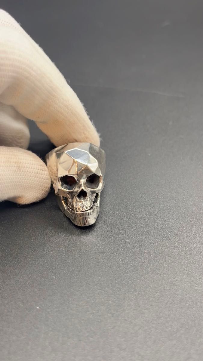 【動く顎×精巧造形】スカルリング 23号 シルバー925 鏡面仕上げ 刻印 指輪 スカル SV925 RING SKULL 髑髏
