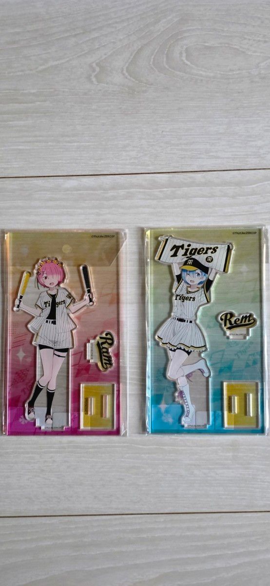 リゼロ 阪神タイガースコラボ レム ラム アクリルスタンドセット Re ゼロから始める異世界生活×阪神タイガースコラボ レム×ラム