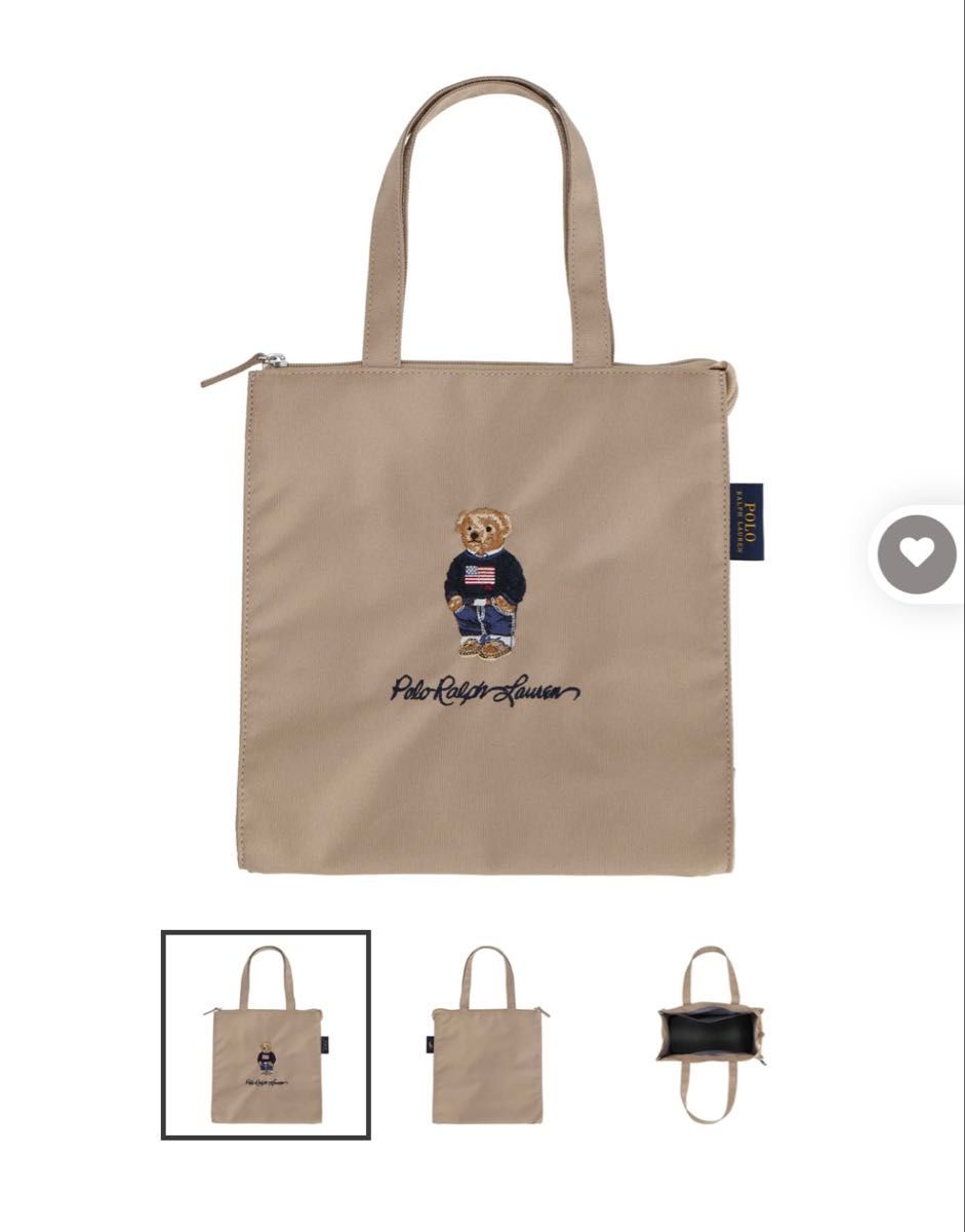 【Polo Ralph Lauren】刺繍入りポロ ベアキャンバストートバッグ ポロベア 刺繍入り トートバッグ ラルフローレン ベージュ