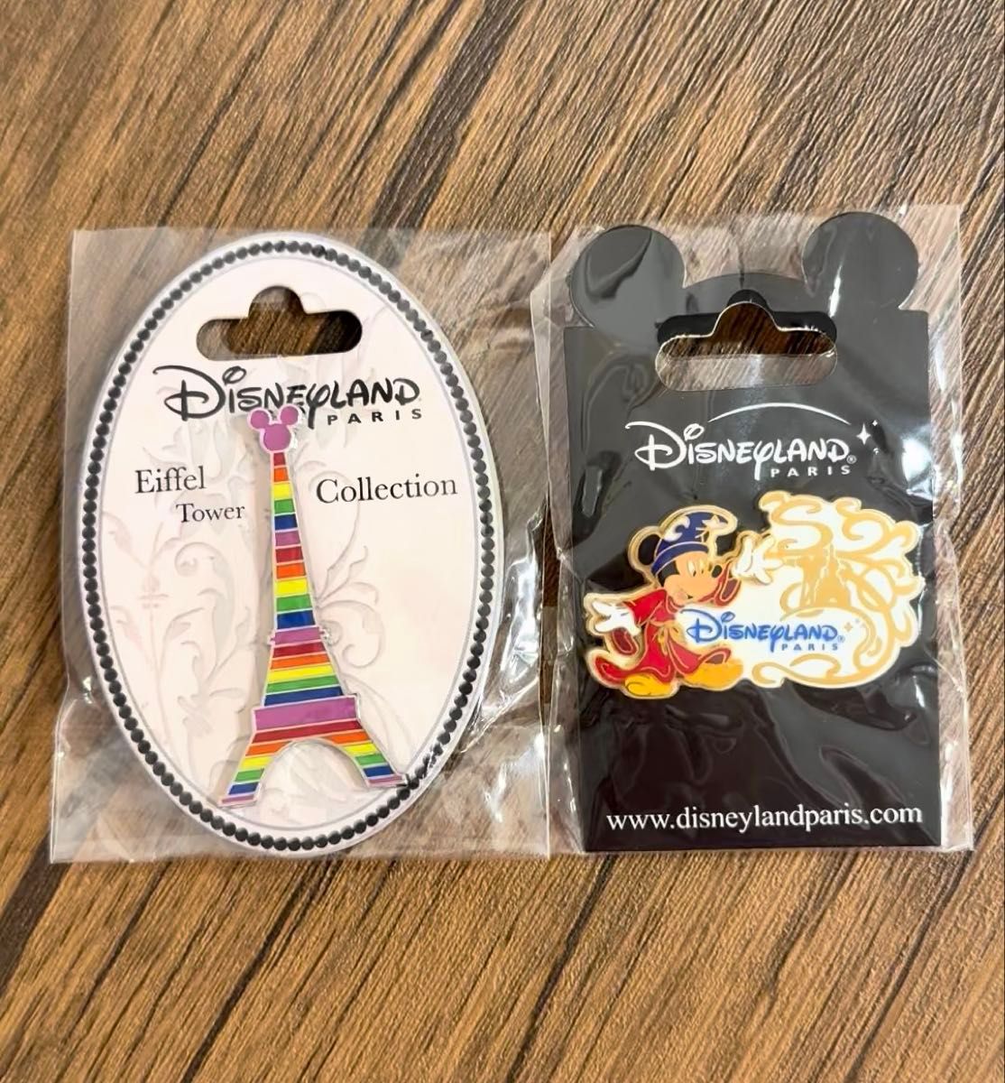 ディズニーランドパリ エッフェル塔&ミッキー ピンバッジ 2点セット