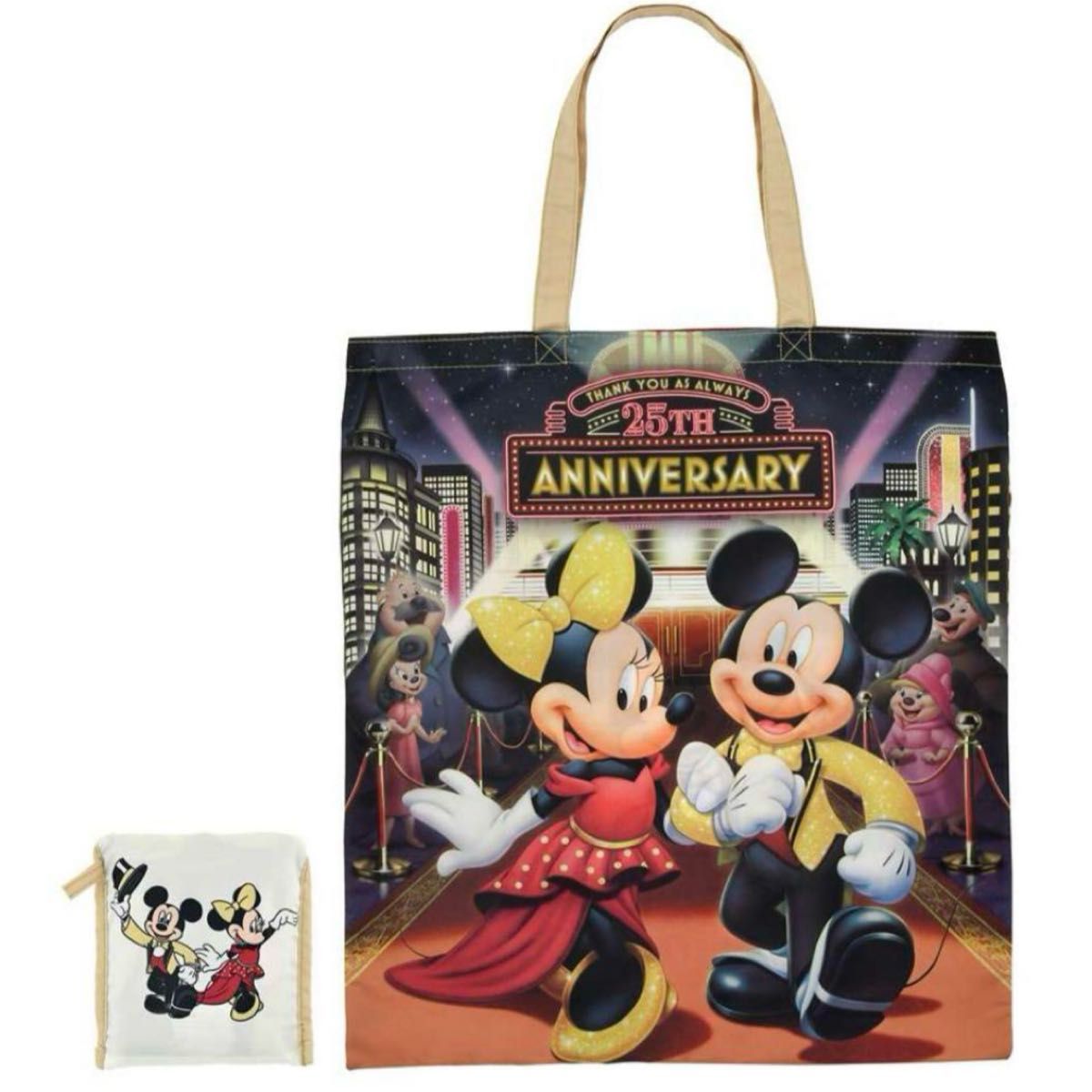 東京ディズニーランドリゾート 25周年 ミッキーミニートートバック 未使用 美品 東京ディズニーリゾート店 25周年 エコバッグ ミッキー ミニー