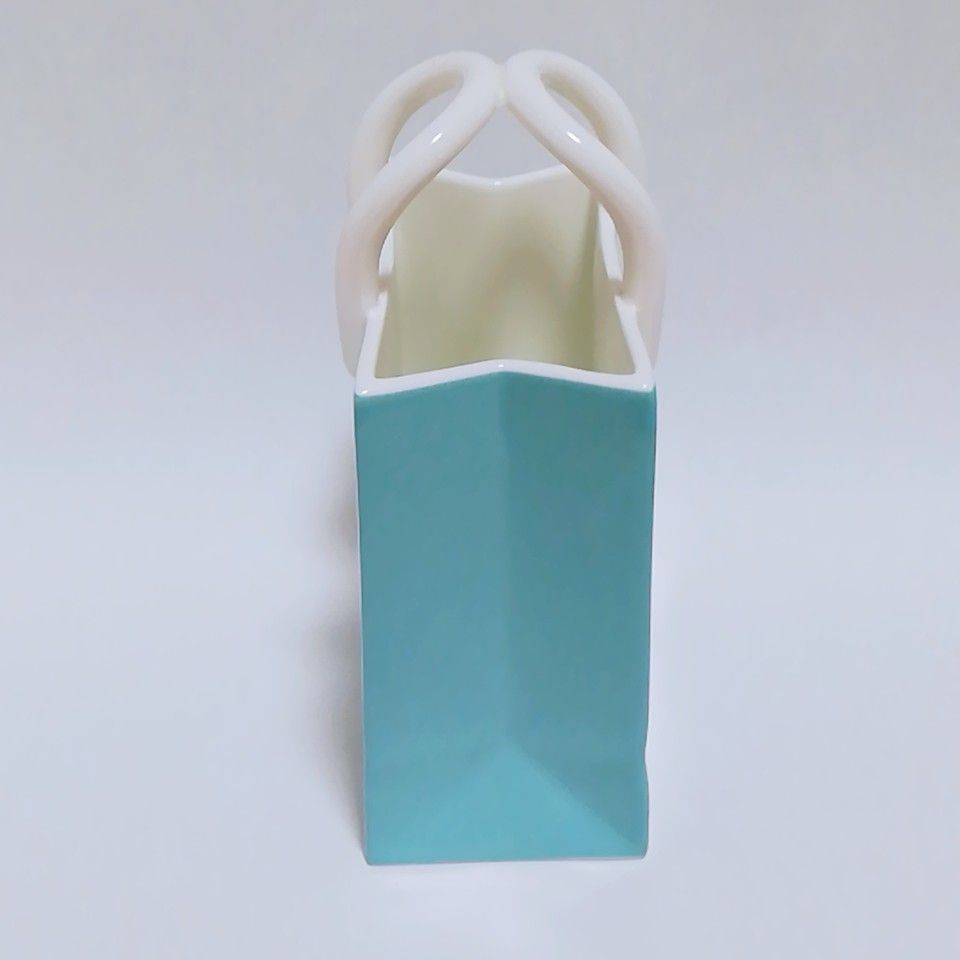 ティファニー バッグ ショッパー 小物入れ 陶器 置き物 花瓶 TIFFANY&Co ティファニー 花瓶 ショッピングバッグ 陶器 小物
