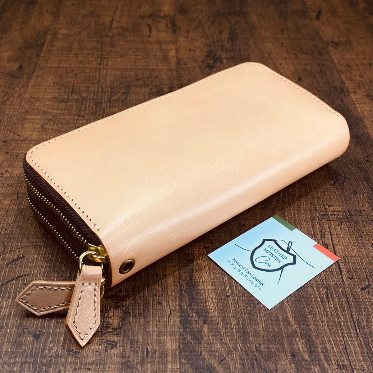 サドルレザー ヌメ革 ラウンドファスナー ダブルファスナー メンズ財布 長財布 サドルレザー ヌメ革 ラウンドファスナー ダブルファスナー