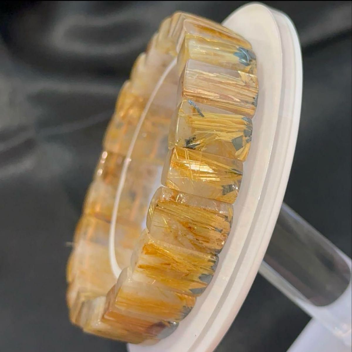 ⭐️ギラギラ❗️タイチンルチル バングル 15mm 天然石】ギラギラ 15mm タイチンルチル ゴールドルチル バングル