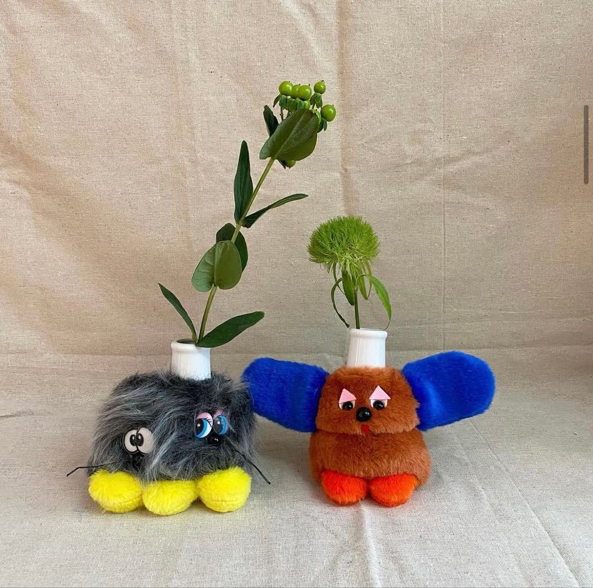 新品 MAISON DOLLSSAN ぬいぐるみ 一輪挿し カトラリー 花瓶 新品 MAISON DOLLSAN ぬいぐるみ 一輪挿し 榊立 カトラリー 花瓶