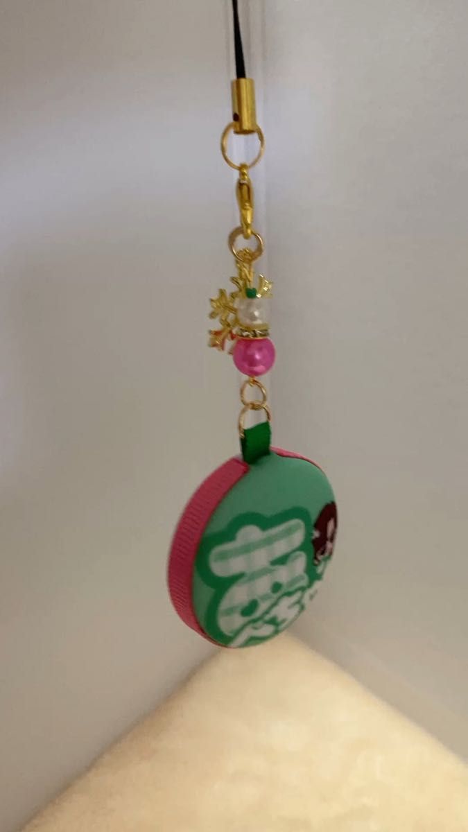38mmくるみボタン☆リバーシブル☆マカロンストラップ☆あべさく