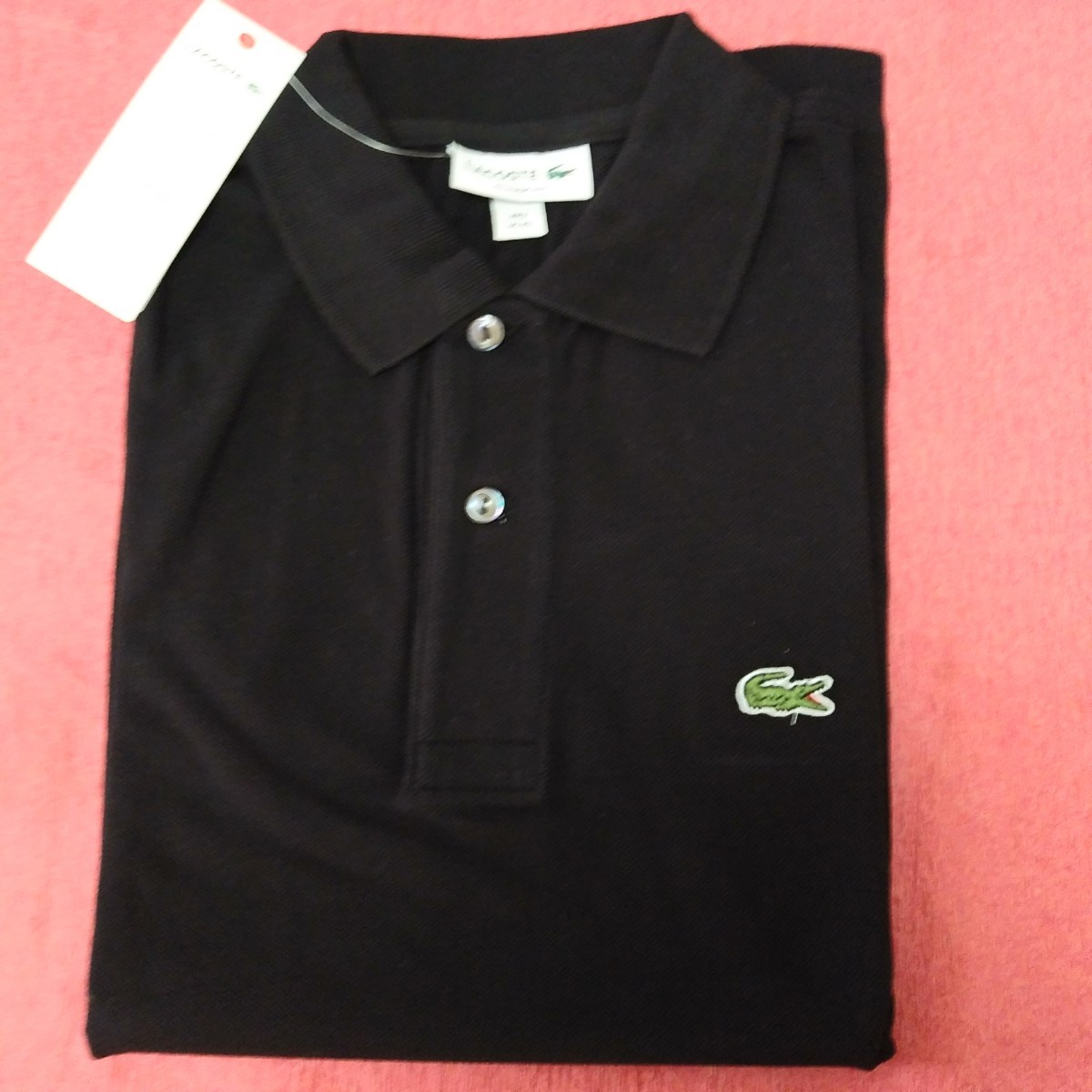 LACOSTE ブラックポロシャツ US XS LACOSTE ラコステ メンズポロシャツ US XSサイズ ブラック