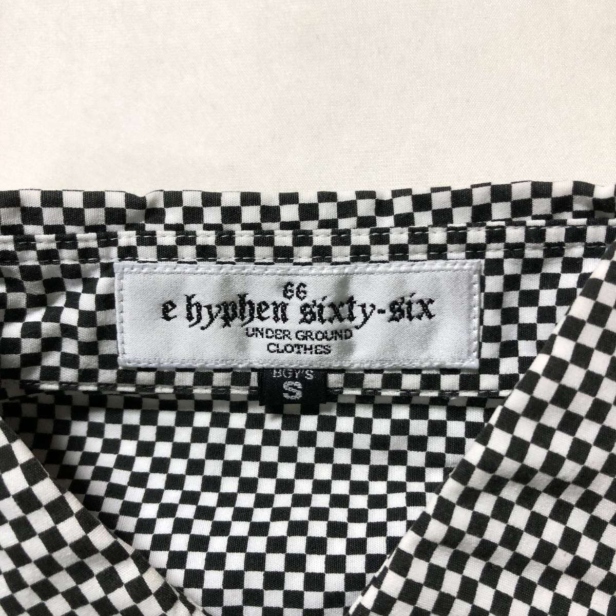 日本製 E hyphen 66 イーハイフン 黒×白 チェック シャツ 美品 管理B67_画像4