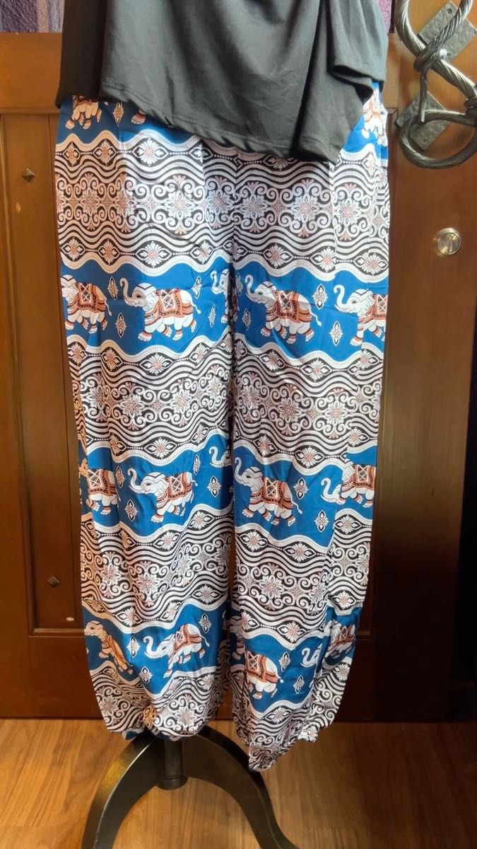 新作入荷【タイ買付け】アラジンパンツ ゾウ柄 パンツ エスニックパンツ エレファント エスニックファッション アジアン パンツ 象