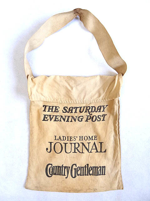  Vintage rare 40S 50S magazine News paper free paper canvas bag stencil unbleached cloth white white rare tote bag bag black 