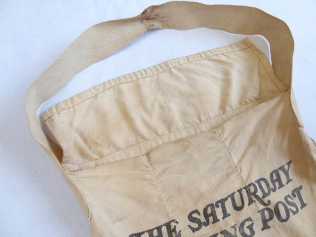  Vintage rare 40S 50S magazine News paper free paper canvas bag stencil unbleached cloth white white rare tote bag bag black 