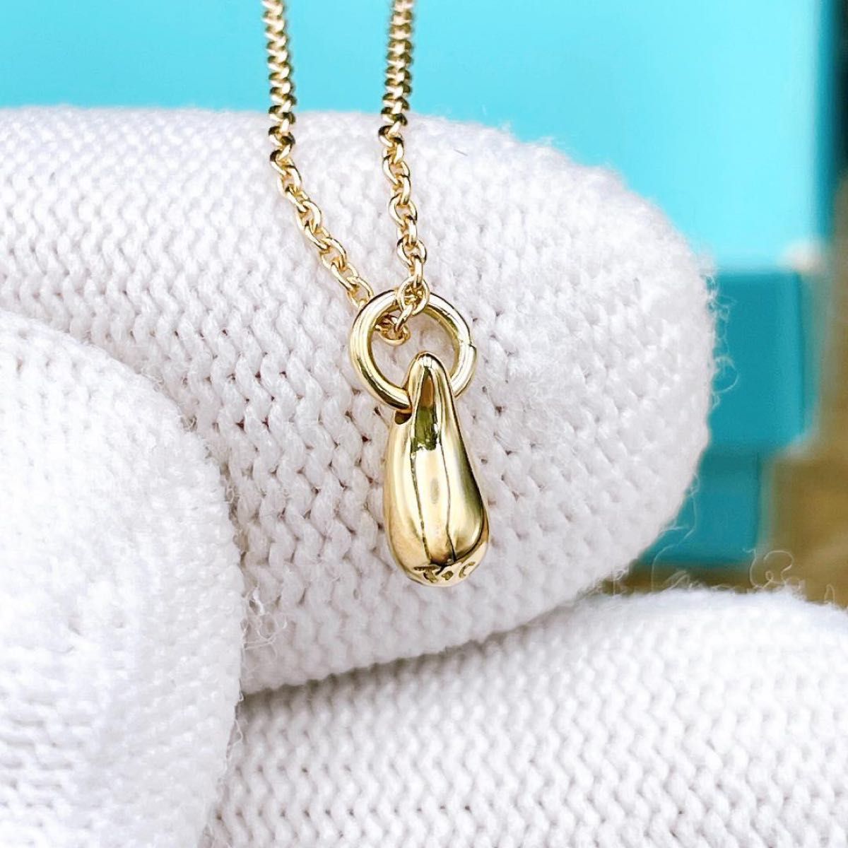ティファニー ティアドロップ Au750 ネックレス ティファニー 新品仕上済 Tiffany&Co ティアドロップ ネックレス