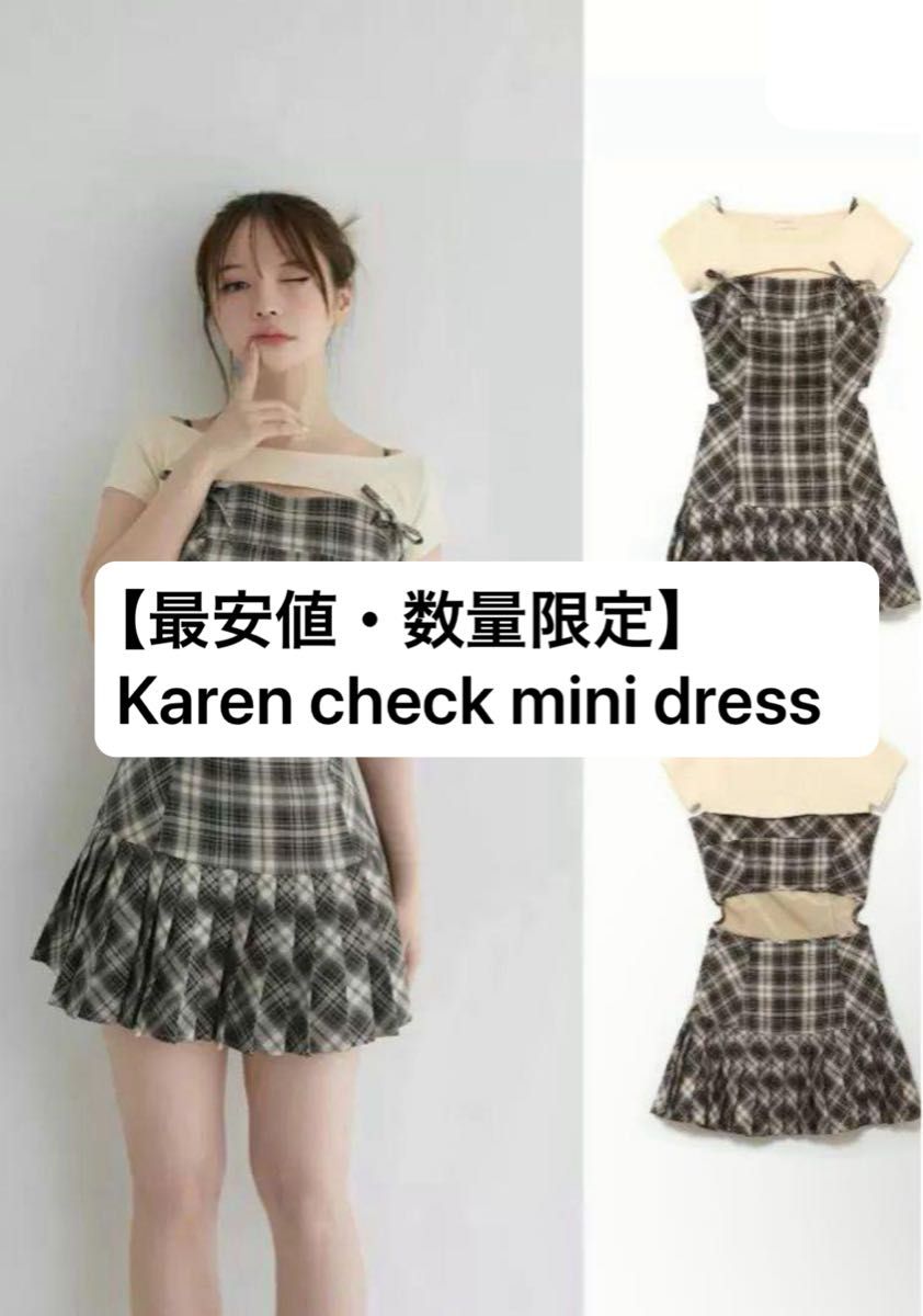 ワンピース andmary karen check mini dress andmary Karen check mini dress S M|Yahoo!フリマ(旧PayPay