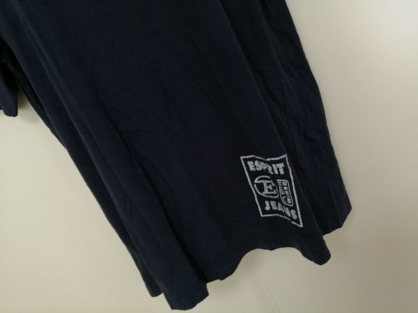 kkyj4104 ■ ESPRIT men ■ エスプリ Tシャツ カットソー トップス 半袖 コットン 紺 ネイビー L_画像3