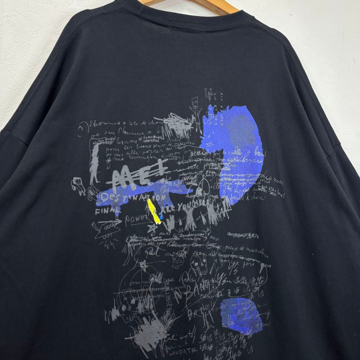すぐにお届け♪ ヨウジヤマモト ピッチング ロングTシャツ ワイズ ヨウジヤマモト y's Yohji Yamamoto プリント tシャツ