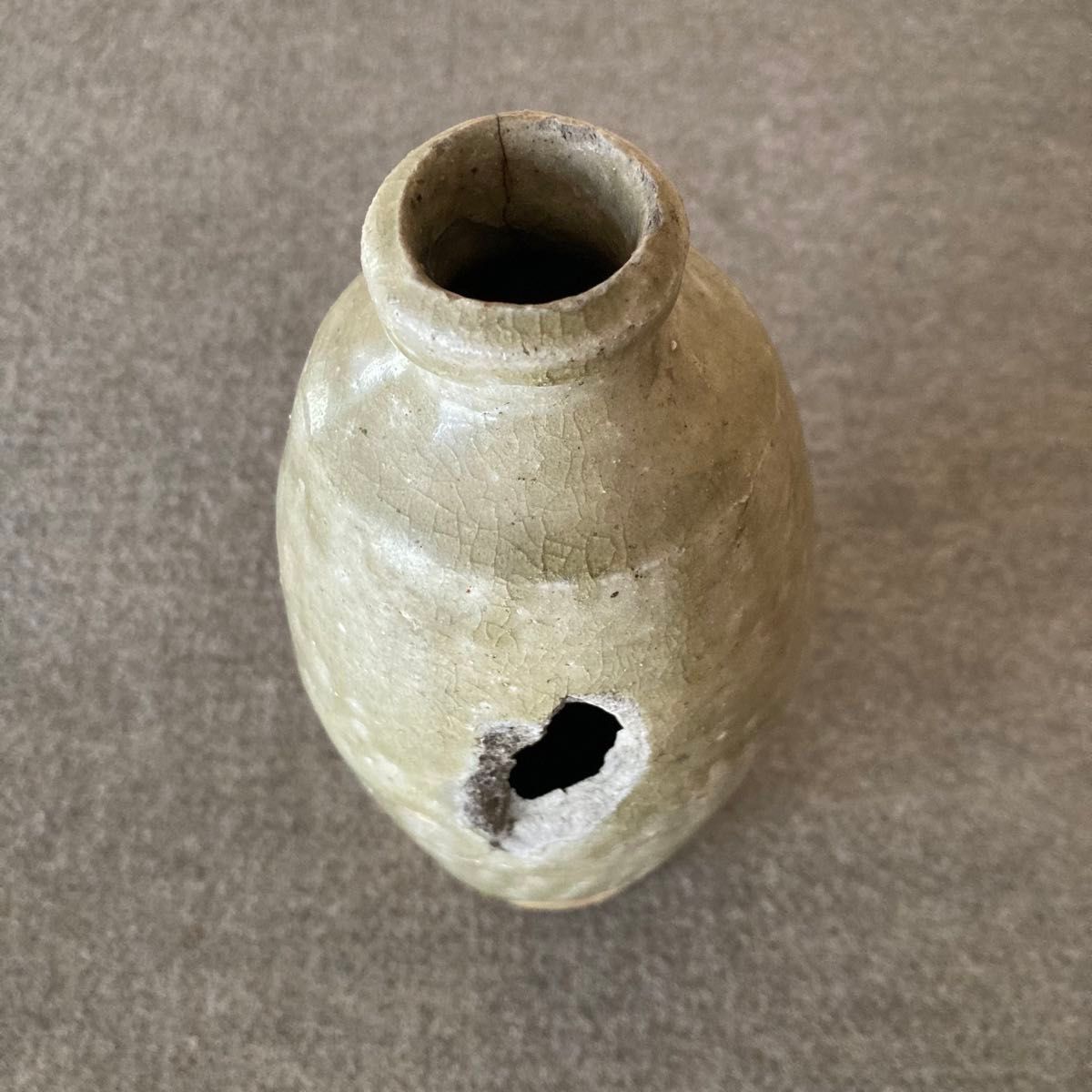 美濃 古陶 骨董 古美術 瓶 蓋付 灰釉 古窯 埋蔵文化財 発掘 出土 陶器 古陶 瓶 骨董 古美術 美濃 蓋付 灰釉 古窯 埋蔵文化財 発掘 出土