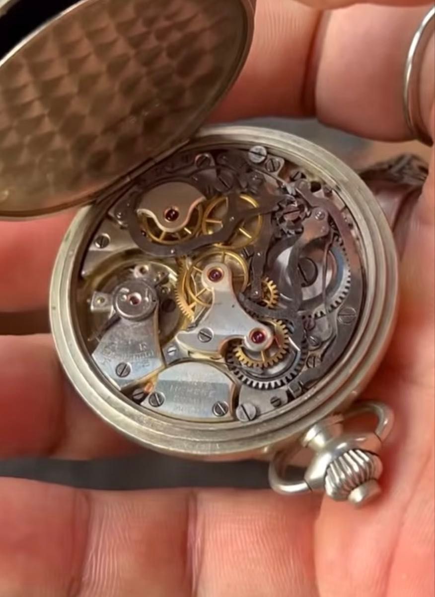 ANTIQUE SWISS KINGHT TIMER CHRONOGRAPH POCKET WATCH SERVICED!