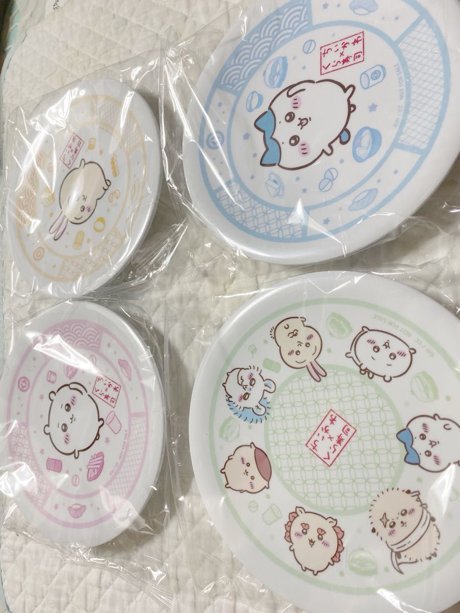 くら寿司 びっくらポン すし皿4枚セット ハチワレ うさぎ ちいかわ フィギュア ちいかわ くら寿司 オリジナル寿司皿 4枚セット ハチワレ うさぎ