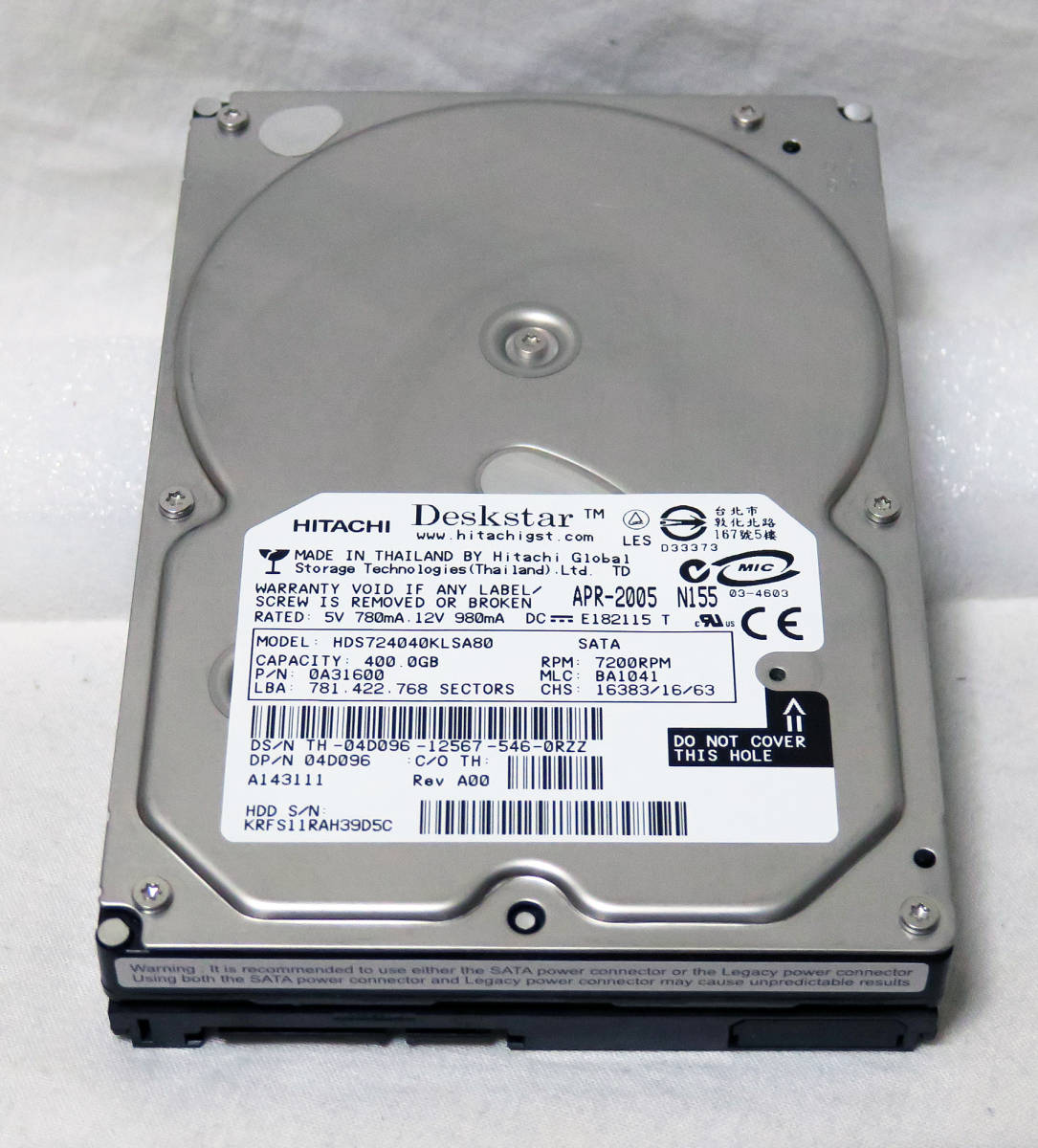 Hitachi Hgst Hdsklsa80 Sata接続hdd 400gb 中古 Cd 68竞价 Hitachi Hgst Hdsklsa80 Sata接続hdd 400gb 中古 Cd 68竞价