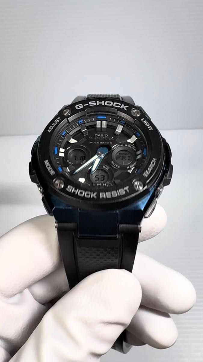 箱付・美品!CASIO・G-SHOCK・G-STEEL・GST-W300G-1A2JF・ネイビーブルー&ブラック・電波ソーラー