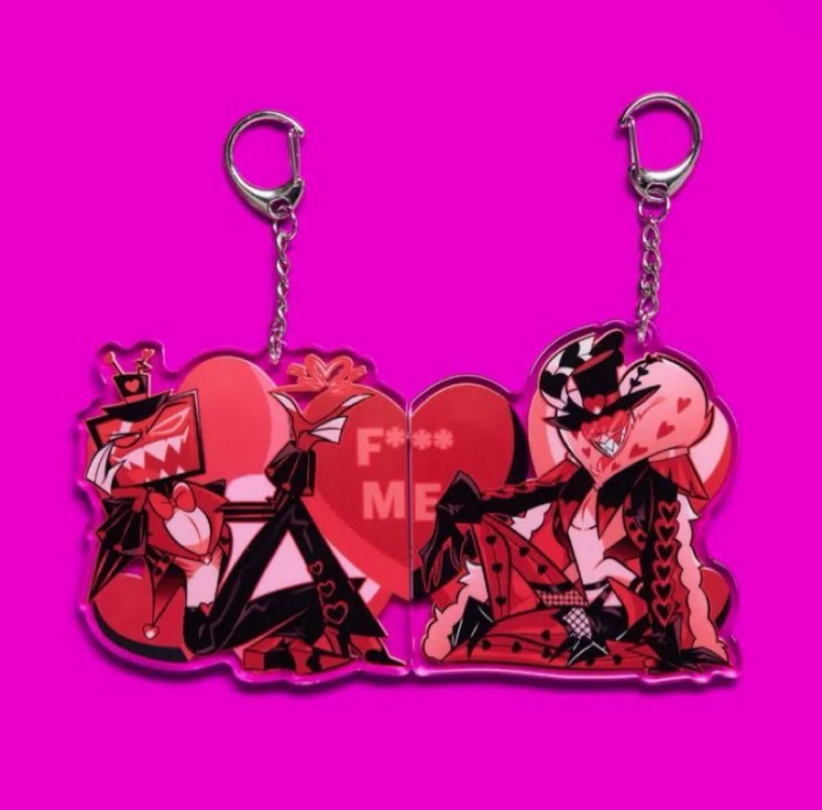 ハズビンホテル ヴォックス アクリルキーチェーン バレンタイン ハズビンホテルへようこそ HAZBIN HOTEL VOX & VALENTINO