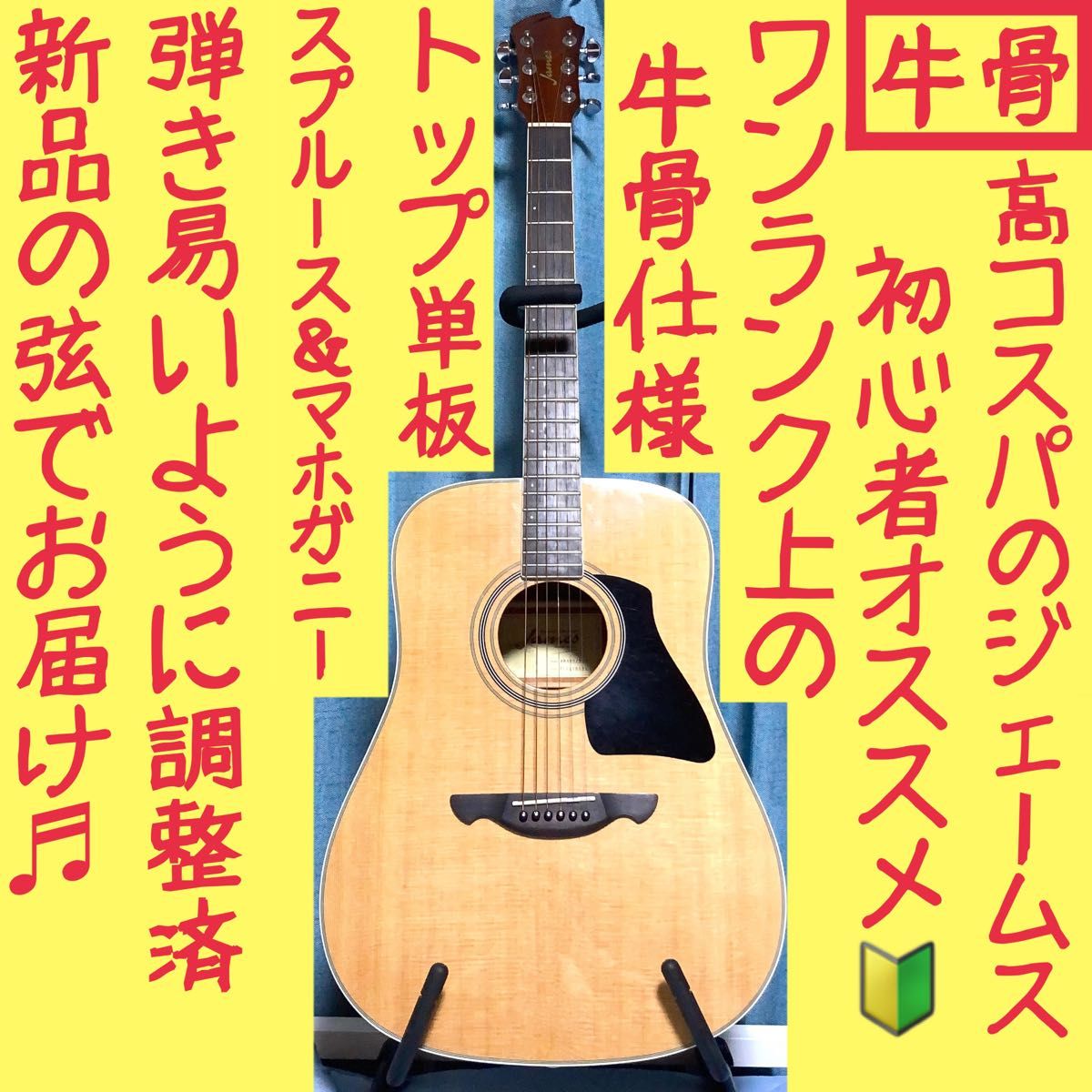 【GilIsans様】James(ジェームス) JD400 島村楽器 牛骨】James ジェームス JD400 島村楽器 【弾き易く調整 新品弦