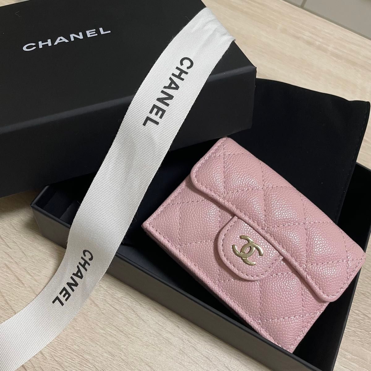 【新作☆希少なお財布】CHANEL スモールウォレット シャネル スモールウォレット ピンク 三つ折り財布|Yahoo