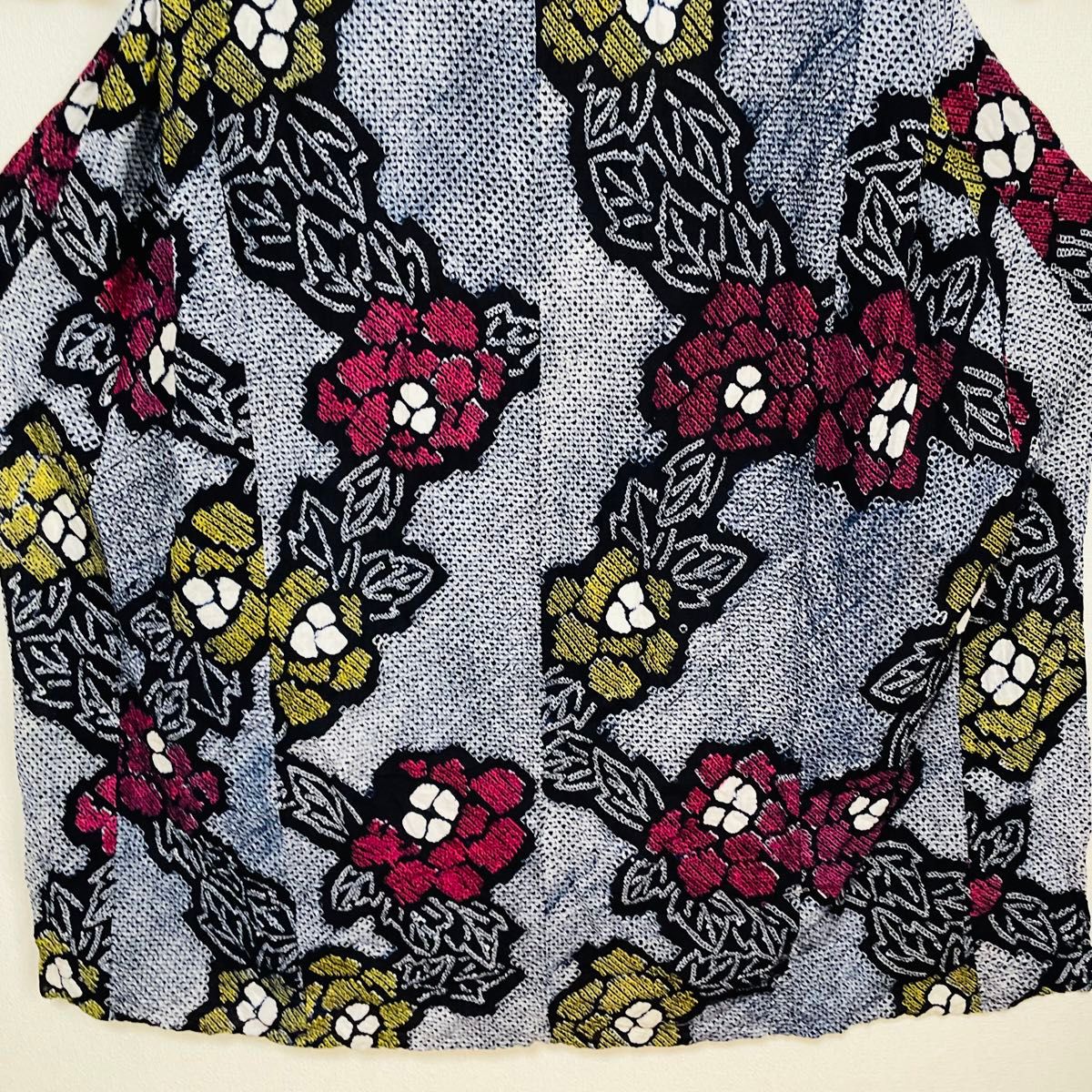 希少 丈160 美品 有松鳴海総絞り 花柄 レトロ浴衣 濃紺 藍色 ネイビー D6 希少 レア 高級 有松鳴海総絞り 花柄 レトロ浴衣 濃紺 藍色
