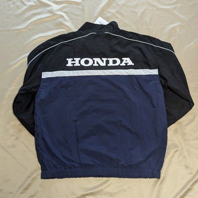 【未使用品L】ホンダHONDAジップ・ナイロンジャケット●黒×紺 未使用品・Lサイズ】ホンダHONDAジップ・ナイロンジャケット 黒