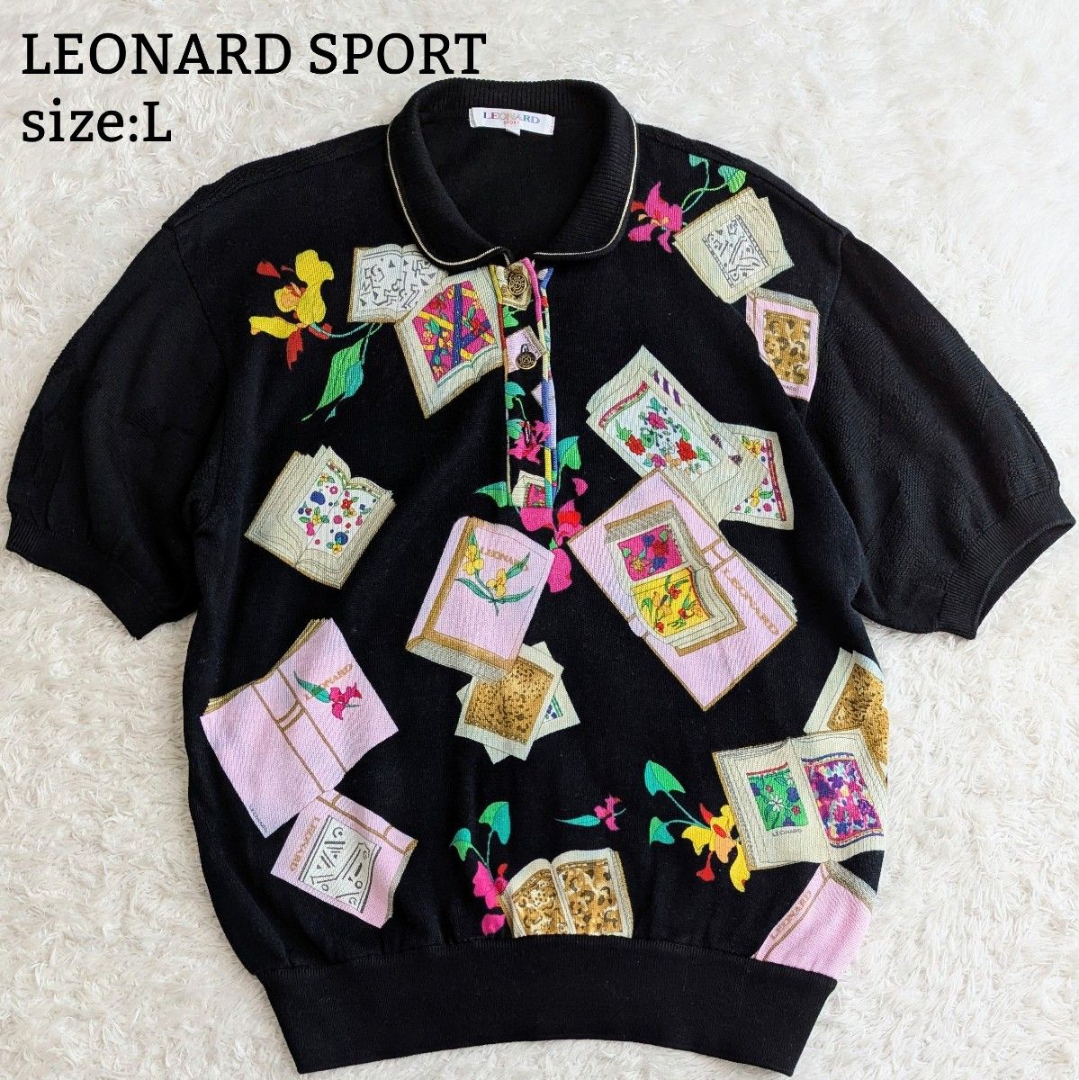 大きいサイズ LEONARD レオナール 半袖ポロシャツ トリム ロゴプレート 大きいサイズ LEONARD レオナール 半袖ポロシャツ トリム ロゴ