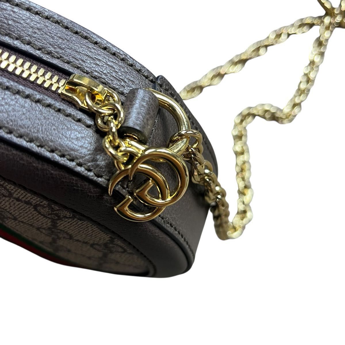 ◆GUCCI◆ G ゴールドチェーンショルダーバッグ ◆正規品◆ 未使用 GUCCI オフィディア GG ミニラウンド ショルダー バッグ