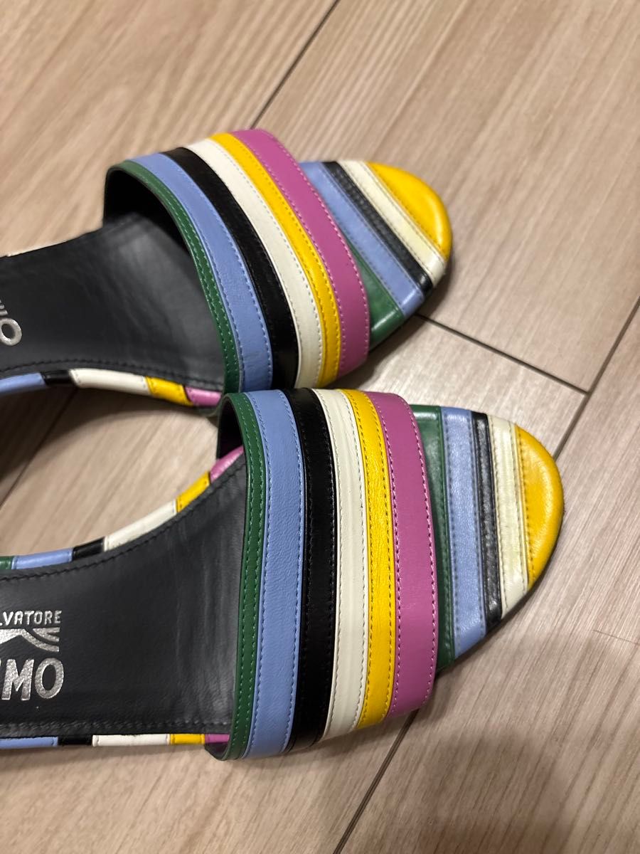 ◆FERRAGAMO 24SS◆ レザー ストラップ サンダル ◆ Salvatore Ferragamo フェラガモ ストラップ サンダル 7 5 24