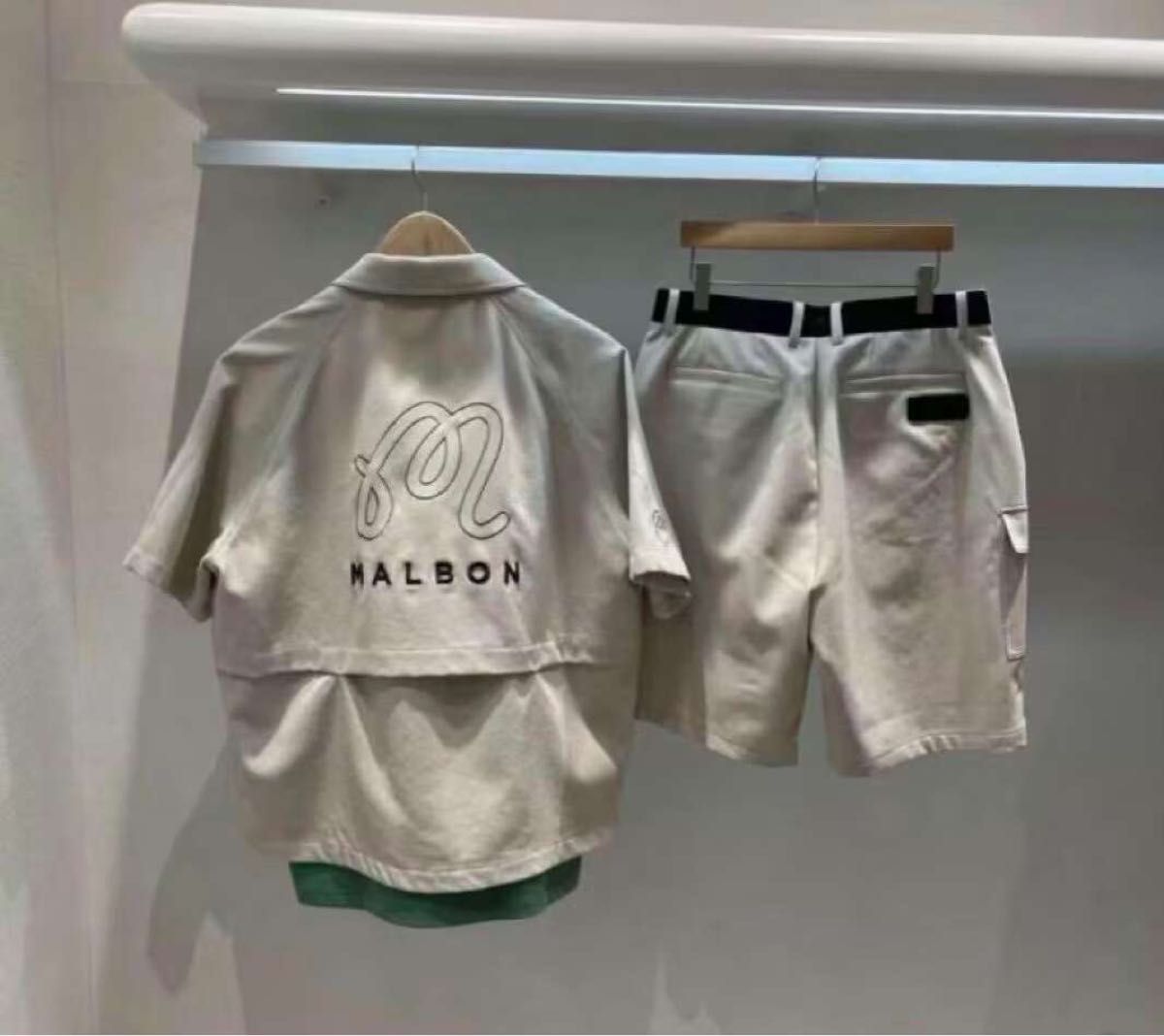 malbon マルボンメンズ 半袖シャツ ショートパンツ 上下2点セット MALBON マルボンゴルフ メンズ セット 2点セット セットアップ