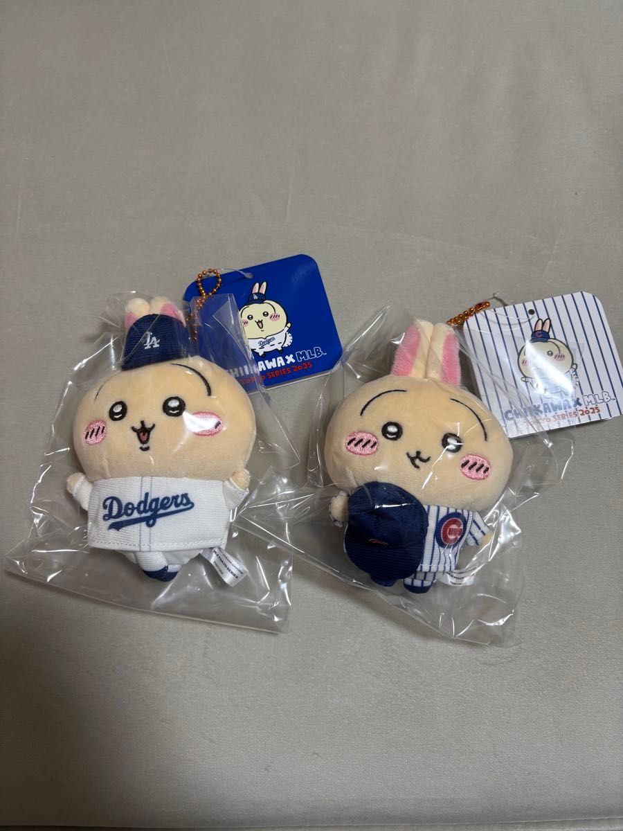 ちいかわ×MLB TOKYO SERIES マスコット カブス 3点セット ちいかわ×MLB TOKYO SERIES マスコット(うさぎ)ドジャース