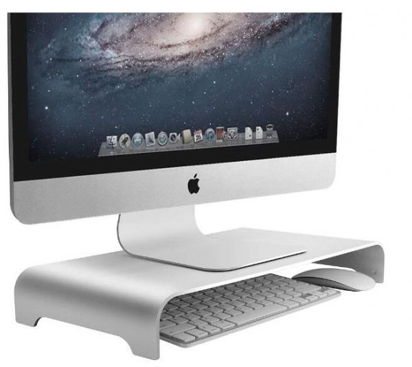  aluminium monitor stand monitor pcs desk on pcs computer desk laptop MacBook keyboard mouse storage Space 